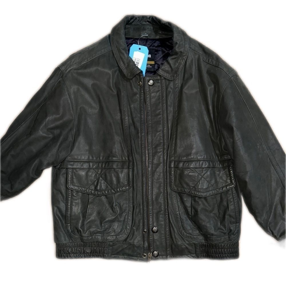 Green Leather London Fog Jacket NWT